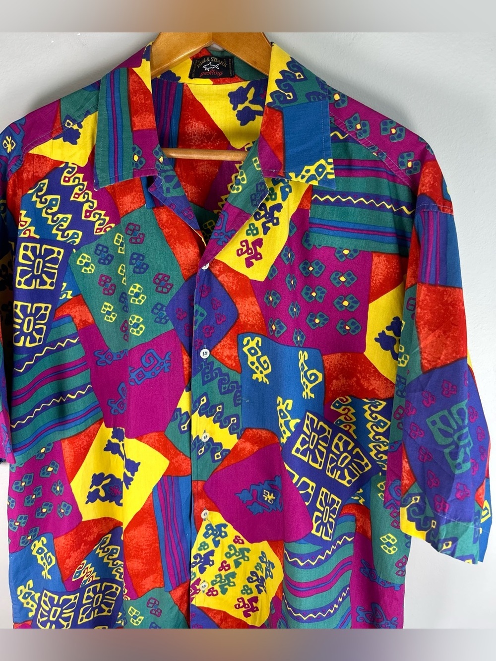 Vintage Paul & Shark Yachting Men’s Button Down Shirt L Abstract Geometric RARE - Picture 5 of 12